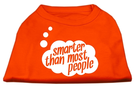 Smarter then Most People Screen Printed Dog Shirt Orange Med